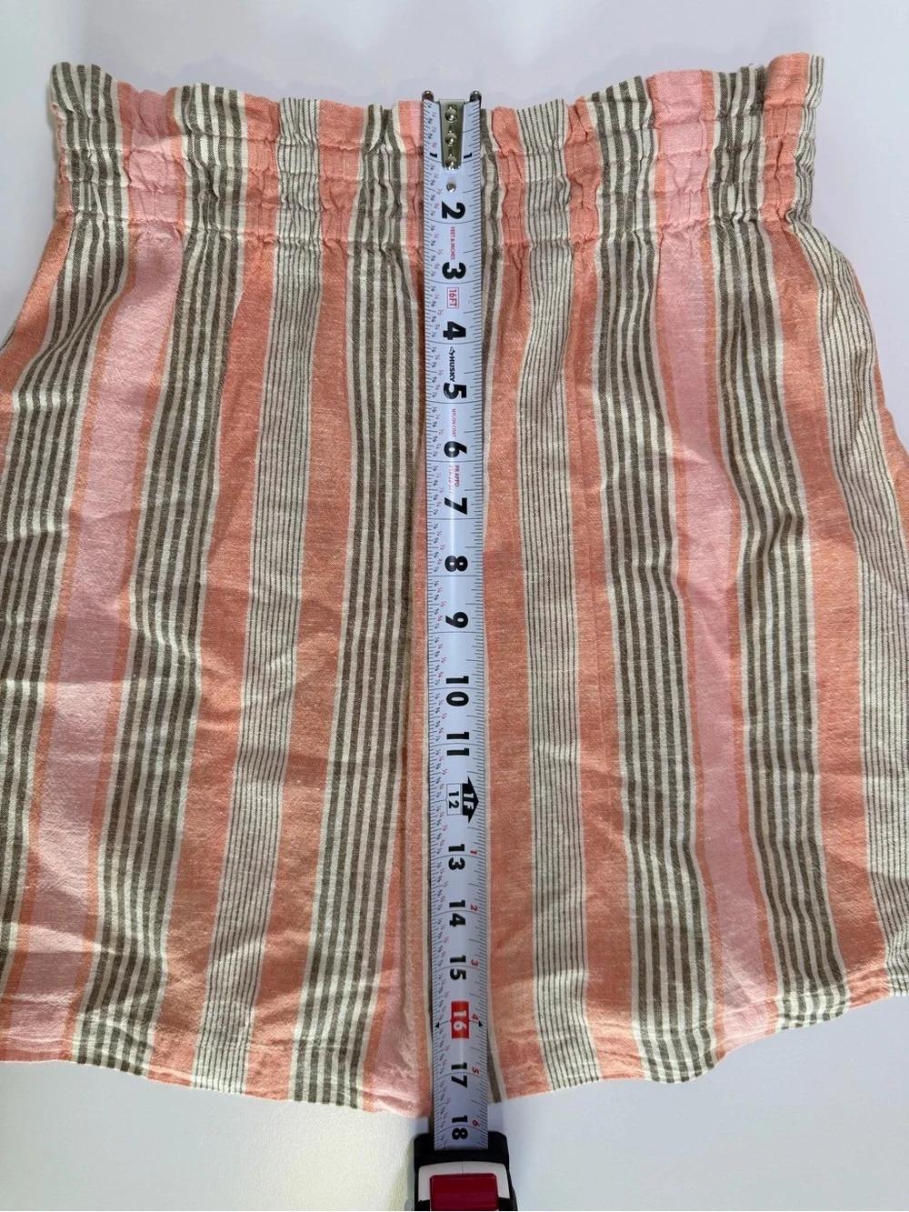 Free People‎ Cotton Linen Blend Striped Elastic-Waist Skirt Summer